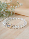 Clear Quartz Bracelet Evil Eye (Butterfly) 8MM