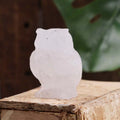Clear Quartz Carved Owl 3 Inches