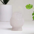 Clear Quartz Carved Owl 3 Inches