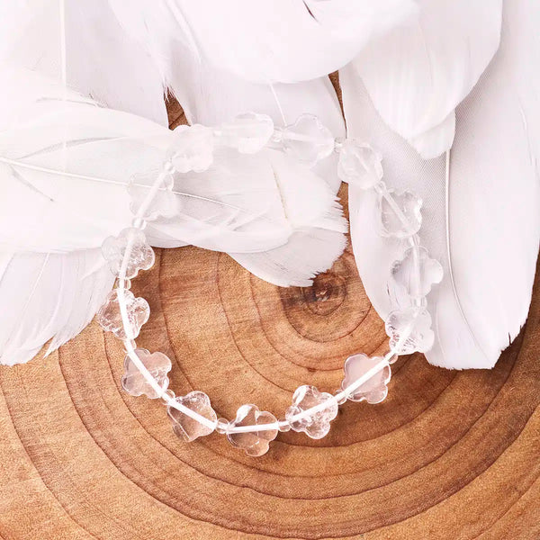 Clear Quartz Flower Beads Bracelet