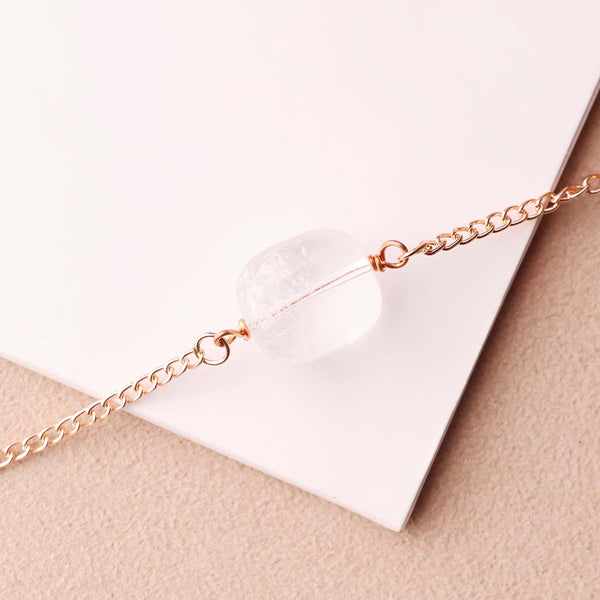 Clear Quartz Single Tumble Bracelet