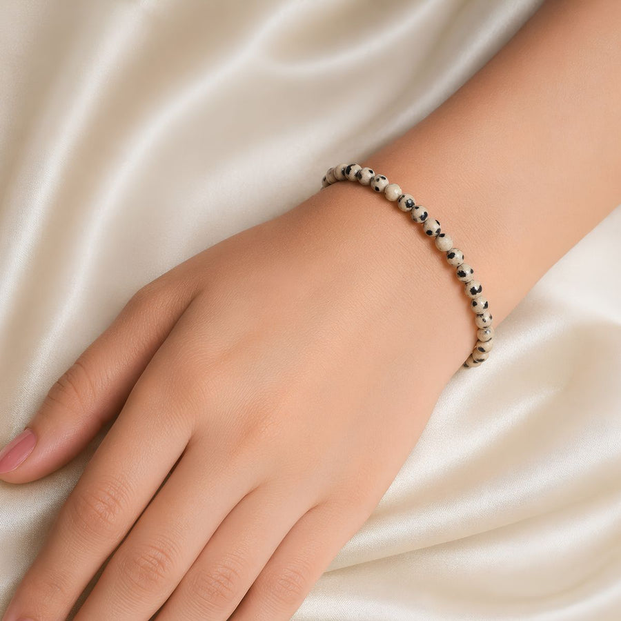 Dalmation Jasper Faceted Chain Bracelet 4mm