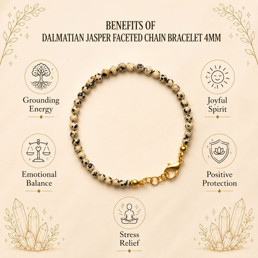 Dalmation Jasper Faceted Chain Bracelet 4mm