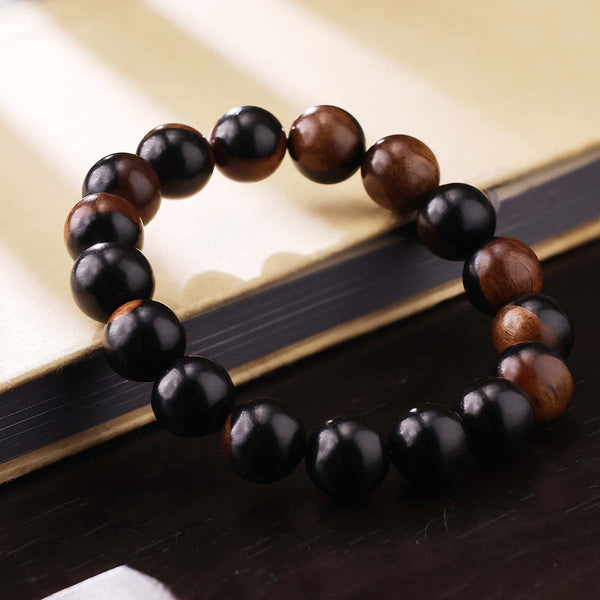 Ebony Yin Yang Wood Bracelets