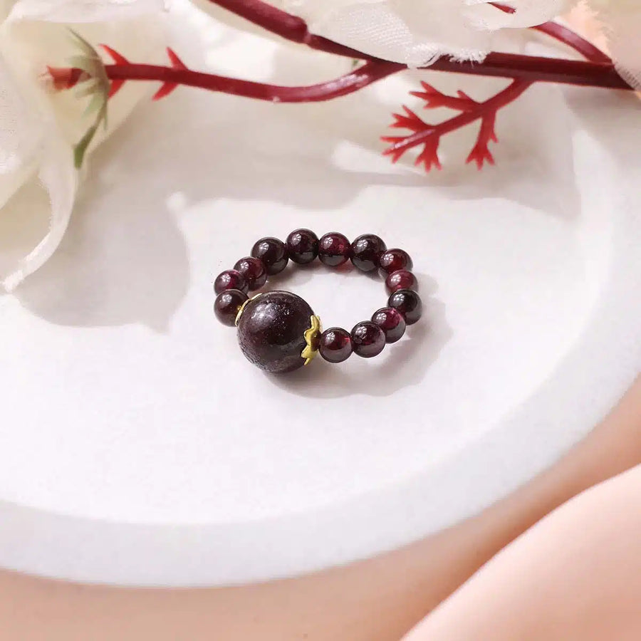 Garnet Beads Ring