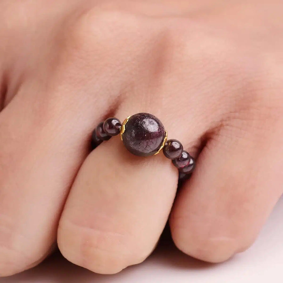 Garnet Beads Ring