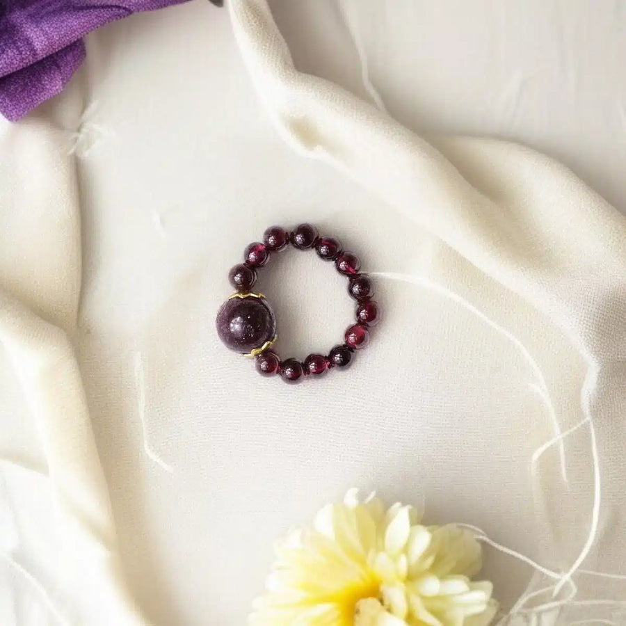Garnet Beads Ring