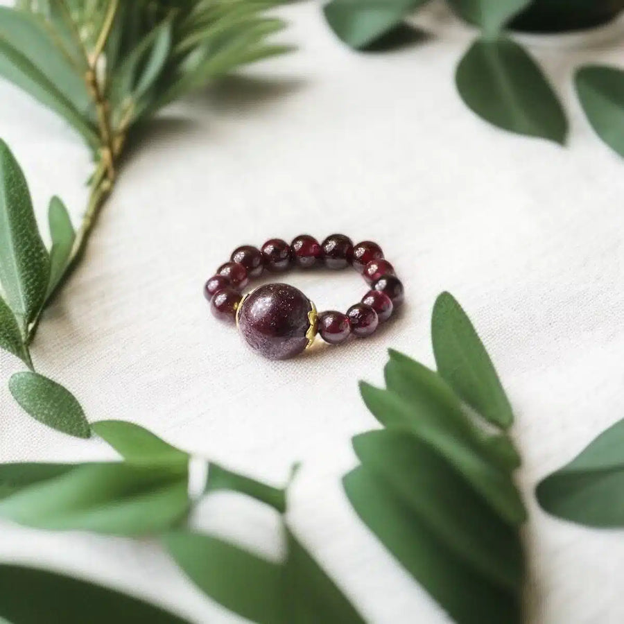 Garnet Beads Ring