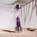 Glass Water Bottle With Amethyst Pencil