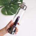 Glass Water Bottle With Amethyst Pencil