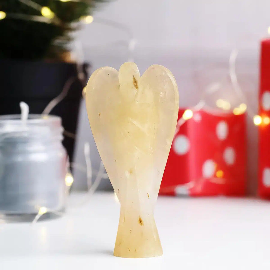 Golden Quartz Carved Angel
