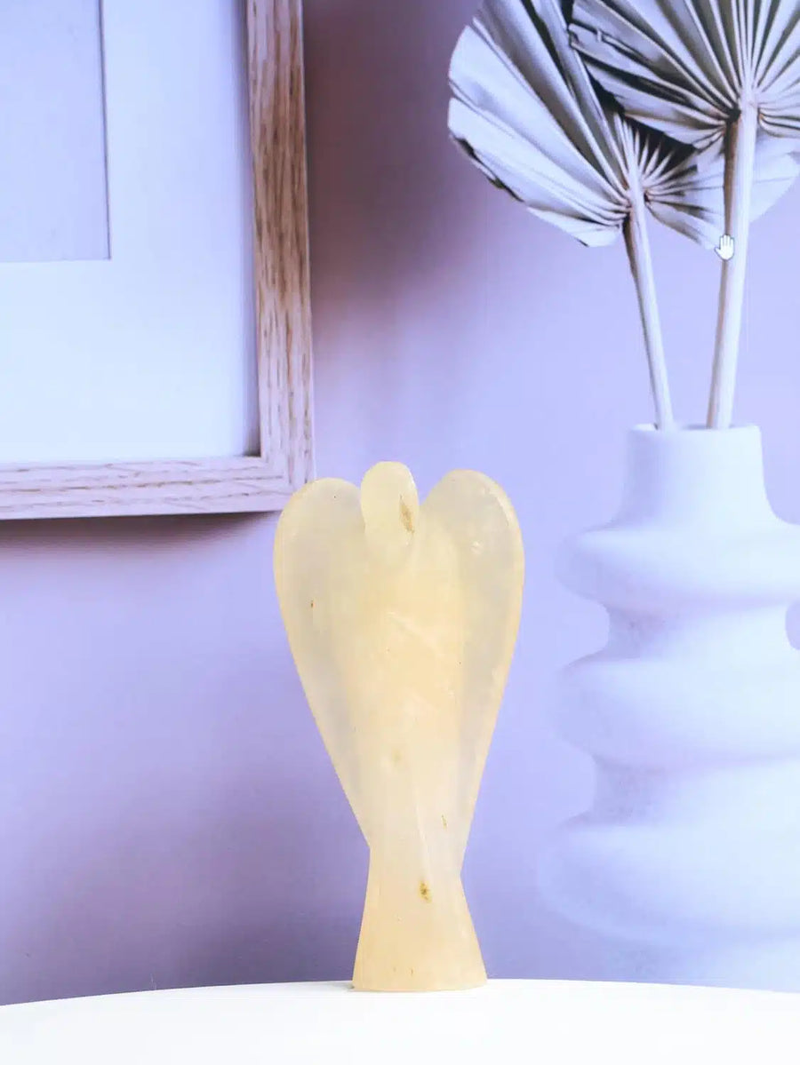 Golden Quartz Carved Angel
