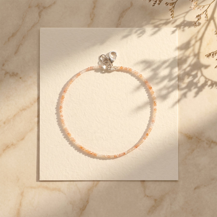 Golden Sunstone Faceted Anklet 2 mm