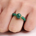 Green Jade Beads Ring