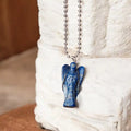 Lapis Lazuli Wire-Wrapped Angel Pendant