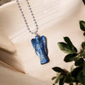 Lapis Lazuli Wire-Wrapped Angel Pendant