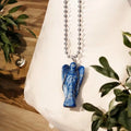 Lapis Lazuli Wire-Wrapped Angel Pendant