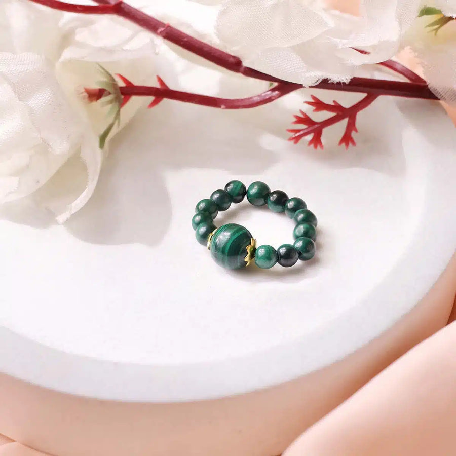 Malachite Beads Ring