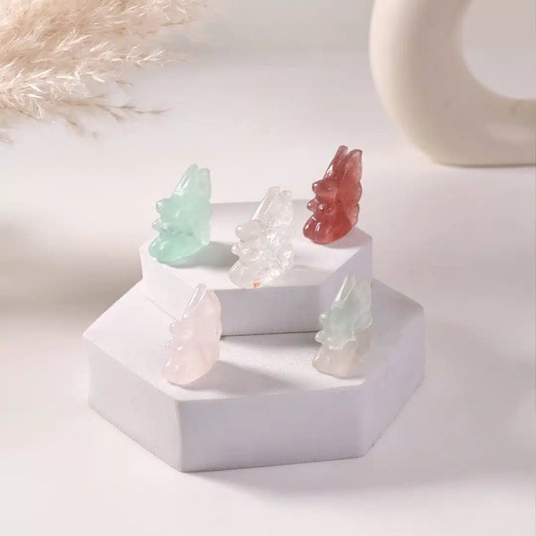 Multi Fluorite Angel Fairy Carved