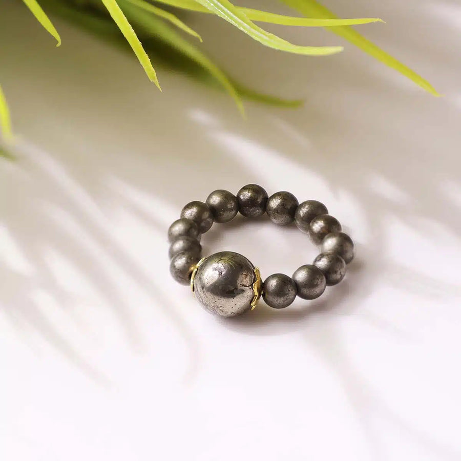 Pyrite Beads Ring