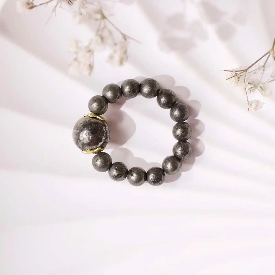Pyrite Beads Ring