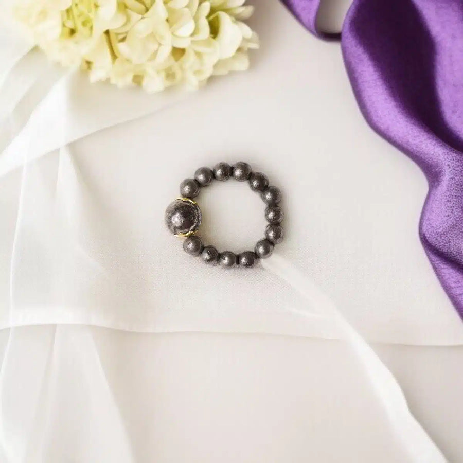 Pyrite Beads Ring