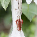 Red Jasper Wire-Wrapped Angel Pendant