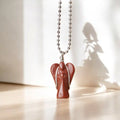 Red Jasper Wire-Wrapped Angel Pendant