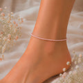 Rhodochrosite Faceted Anklet 2 mm