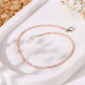 Rhodochrosite Faceted Anklet 2 mm