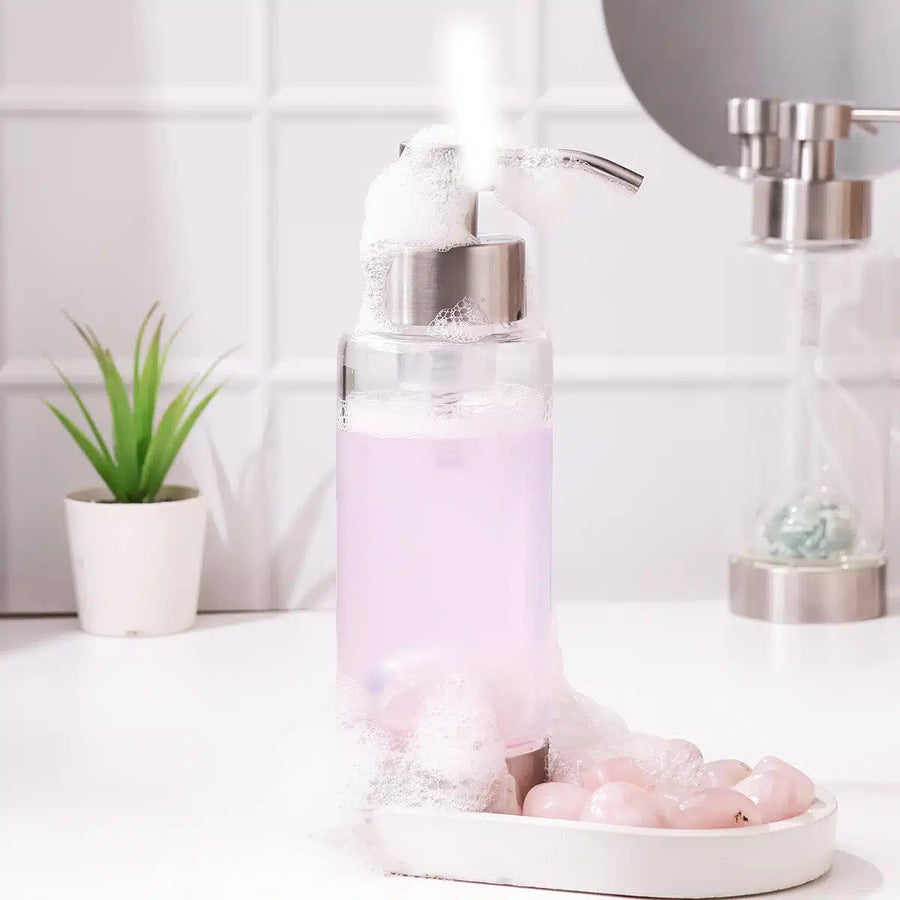 Rose Quartz Hand Wash Glass Bottle