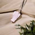 Rose Quartz Wire-Wrapped Angel Pendant