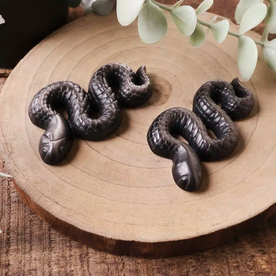 Silver Sheen Obsidian Snake
