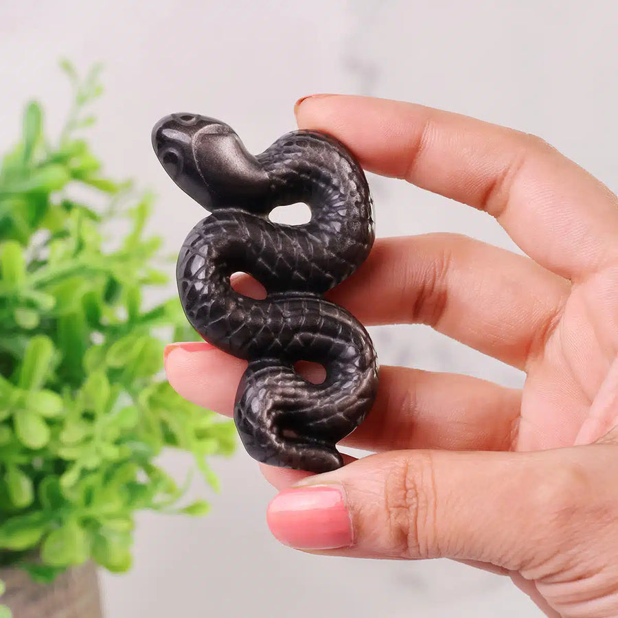 Silver Sheen Obsidian Snake