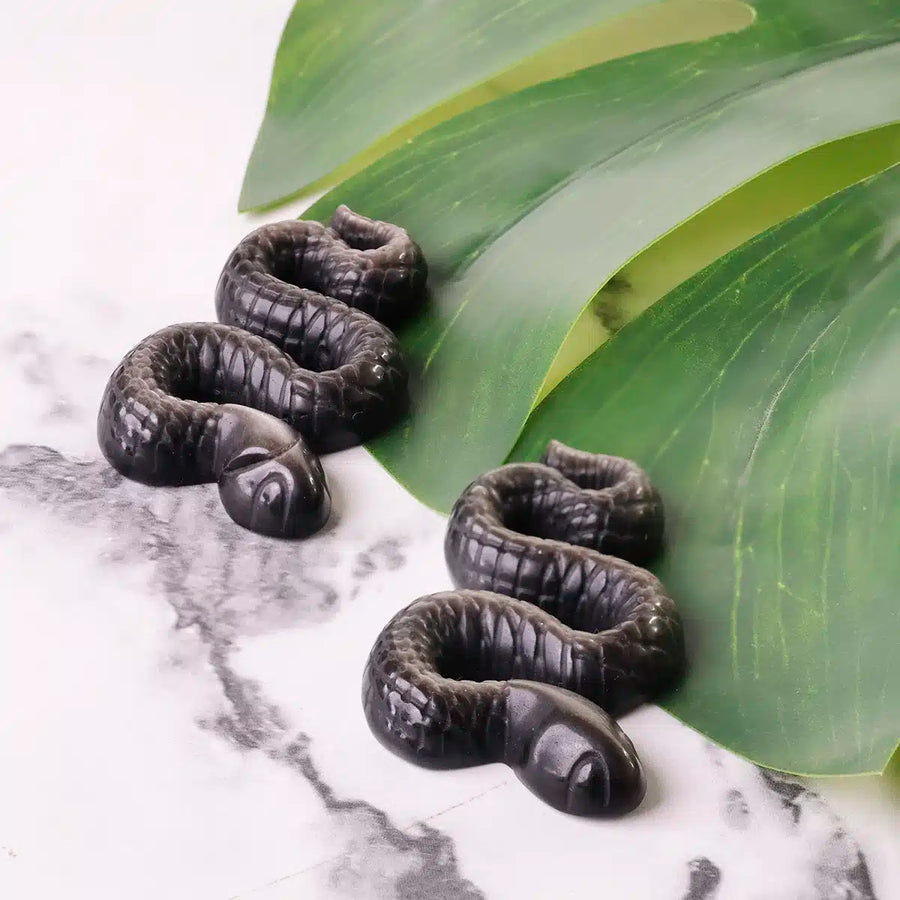 Silver Sheen Obsidian Snake