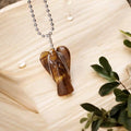 Tiger Eye Wire-Wrapped Angel Pendant