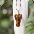 Tiger Eye Wire-Wrapped Angel Pendant
