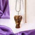 Tiger Eye Wire-Wrapped Angel Pendant