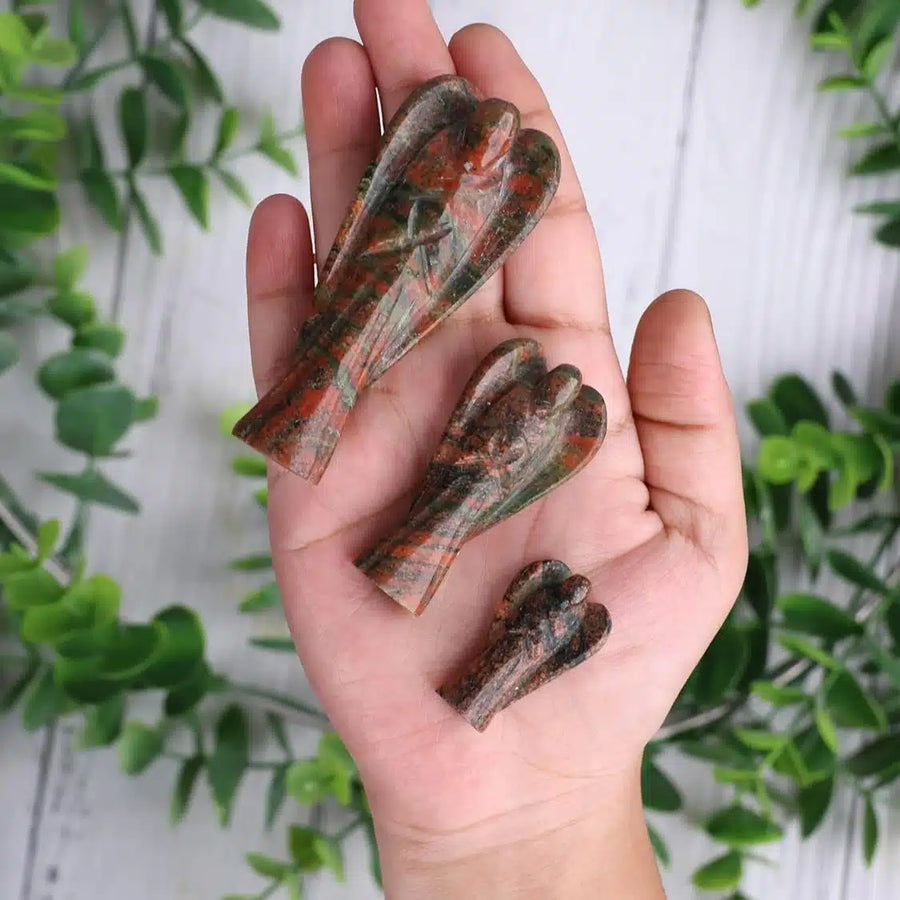Unakite Stone Carved Angel