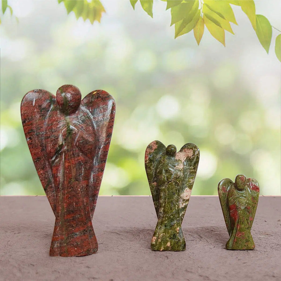 Unakite Stone Carved Angel