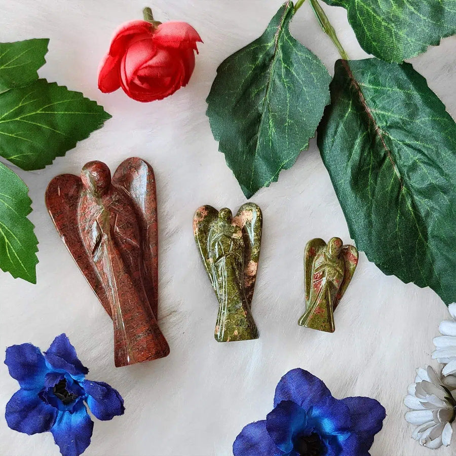Unakite Stone Carved Angel